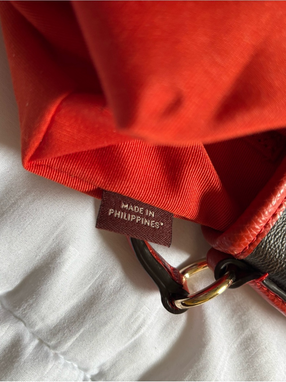 Coach Dark Brown Signature Canvas Shoulder Bag with Dark Orange Trim - Picture 14 of 16